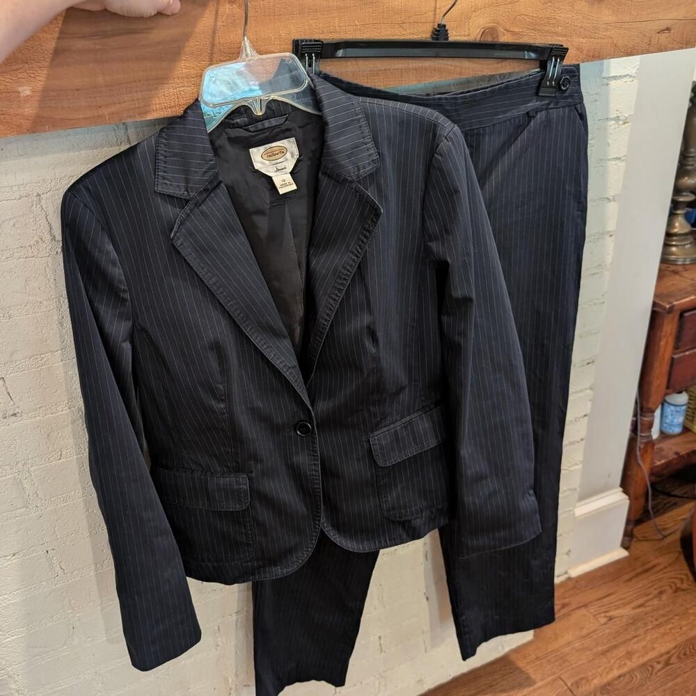 Talbots Women's Black Pinstripe Suit